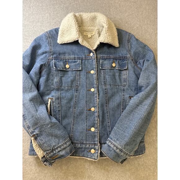 Honey Punch Sherpa Lined Denim Jacket Women’s Small - Picture 6 of 9